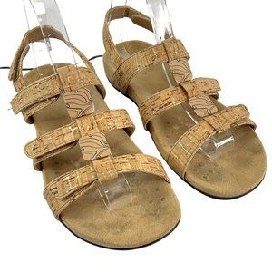 Vionic Shoes Womens Size 8 Tan Amber Gold Cork Comfort Sandal Arch Support